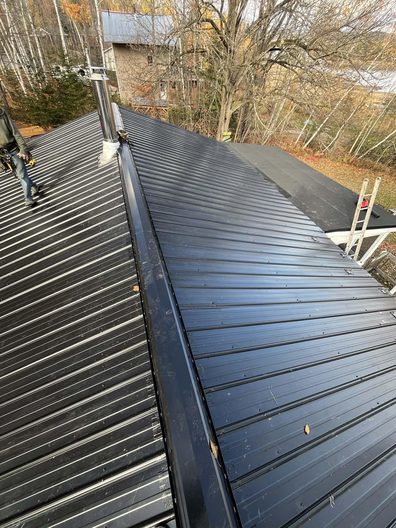 Toiture métallique noire